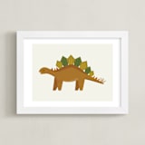 "Stegosaurus" - Art Print in Cream by Amy Mullen - Framed