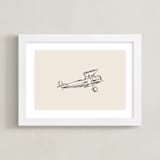 "Take Flight Loose Sketch 2" - Art Print in Beige by Katie Mulder - Framed