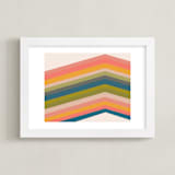 "Retro Stripes" - Art Print in Pool by Beth Vassalo - Framed
