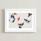 "dinosaurs" - Art Print in white by Morgan Kendall - Framed