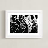 "Guitars, Monochrome" - Art Print in Black by Jason - Framed
