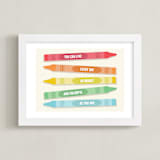 "Colorful Crayons" - Art Print in Rainbow by Sarah Cohn - Framed