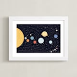 "Our beautiful universe" - Art Print in Navy by Sabrin Deirani - Framed