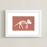 "Dino Fossils II" - Art Print in Triceratops by Teju Reval - Framed