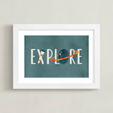 "Space to Explore III" - Art Print in Twilight by Heather Schertzer - Framed