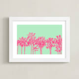 "Palms in Colors" - Art Print in Mint by Enric - Framed