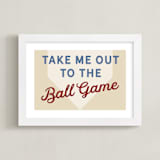 "Little Slugger Series 1" - Art Print in Beige by Pinky Diamond Studio - Framed