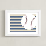 "Little Slugger Series 4" - Art Print in Denim by Pinky Diamond Studio - Framed