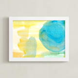 "watercolor abstract painting5" - Art Print in yellow by Ramoncita - Framed