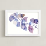 "SOFTLY GINKGO" - Art Print in Soft violet by Amelia Gluba - Framed