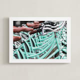 "Bicycle Row" - Art Print in Mint by Annie Montgomery - Framed