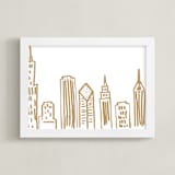 "Chicago Scape" - Art Print in Gold Coast by Abby Munn - Framed