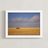 "Hay Bale" - Art Print in wheat by Kathy Van Torne - Framed