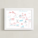 "San Francisco, California Map" - Art Print in Burnt Umber by Megan Kelso - Framed