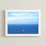 "Lonely Sail" - Art Print in Ocean blue by NSMARK - Framed