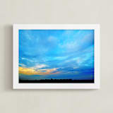 "Look at the sky!" - Art Print in Blue with gold by NSMARK - Framed