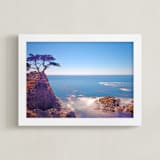 "VView from Pebble Beach" - Art Print in Marine blue by NSMARK - Framed