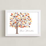 "Give Thanks Tree" - Art Print in Golden Fall by Rebecca Lowe - Framed