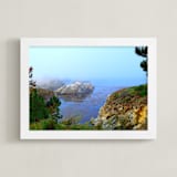 "Land welcomes the ocean" - Art Print in Sea blue by NSMARK - Framed
