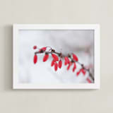 "Winter Jewels" - Art Print in Berry Red by Karen Kaul - Framed