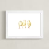 "Watercolor Baby Chicks" - Art Print in Chickadee yellow by Lauren Rogoff - Framed