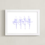"Les Cygnets - custom color request" - Art Print in lax lavender by Leanne Friedberg - Framed