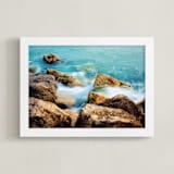 "Venice Jetty" - Art Print in Gulf Aqua by Whitley Williams - Framed