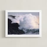 "Pacific Surge" - Art Print in Steel Blue by Courtney Crane - Framed