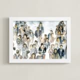 "Monday afternoon" - Art Print in blue by Lulaloo - Framed