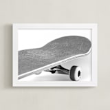 "Sidewalk Surfer" - Art Print in Black and White by Jennifer Mckinnon Richman - Framed