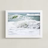 "Coastal Captivation" - Art Print in Hazy Teal by Charlotte Mello Stevenson - Framed