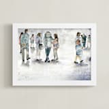 "La estacion" - Art Print in blueish grey by Lulaloo - Framed