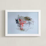 "SILENT TREATMENT" - Art Print in HOT ORANGE by ADRIENNE JACKSON - Framed