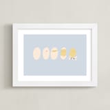 "Hatched" - Art Print in Baby blue by MinhAnh Nguyen - Framed