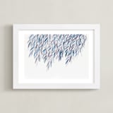 "Dreaming of Leaves" - Art Print in White by Priscilla Lee - Framed