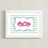 "Vintage Play Car" - Art Print in Race Car Red by Little Blue Designs - Framed