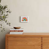 "Rainbow & Clouds" - Art Print in Ruby Red by melanie mikecz - In a Room