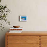 "smile" - Art Print in Ocean Blue by mo kelley - In a Room