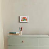 "Rainbow & Clouds" - Art Print in Ruby Red by melanie mikecz - In a Room