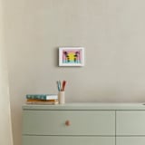 "Summer Palms" - Art Print in Pink Lemonade by Jessica C Nugent - In a Room
