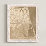 "Virginia Beach vintage-looking city map" - Art Print in Sepia by Rosana Laiz Blursbyai - Framed