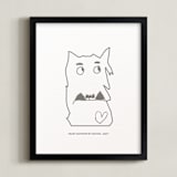 "Your Drawing: Portrait Custom Letterpress Print" - Custom Letterpress Print in Black by Minted - Framed