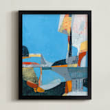 "Summer Reflection ll" - Art Print in summer blue by Kristiina Almy - Framed