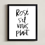 "Rosé S'il Vous Plaît" - Art Print in Snow by Annie Montgomery - Framed