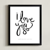 "I Love You So" - Personalized Art Print in Cloud by Kelly Ventura - Framed