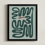 "Squiggly Snake" - Personalized Art Print in Cactus by Jenna Holcomb - Framed