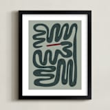 "Squiggly Snake" - Art Print in Cactus by Jenna Holcomb - Framed