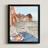 "Afternoon Coffee" - Art Print in Coffee Brown by studio SYLVO - Framed