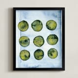 "Organic Blues" - Art Print in light Blue by Loren Willis - Framed