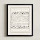 "Hansen Non-Photo Obituary Print" - Custom Print in Sand by Stephanie Hawkes - Framed
